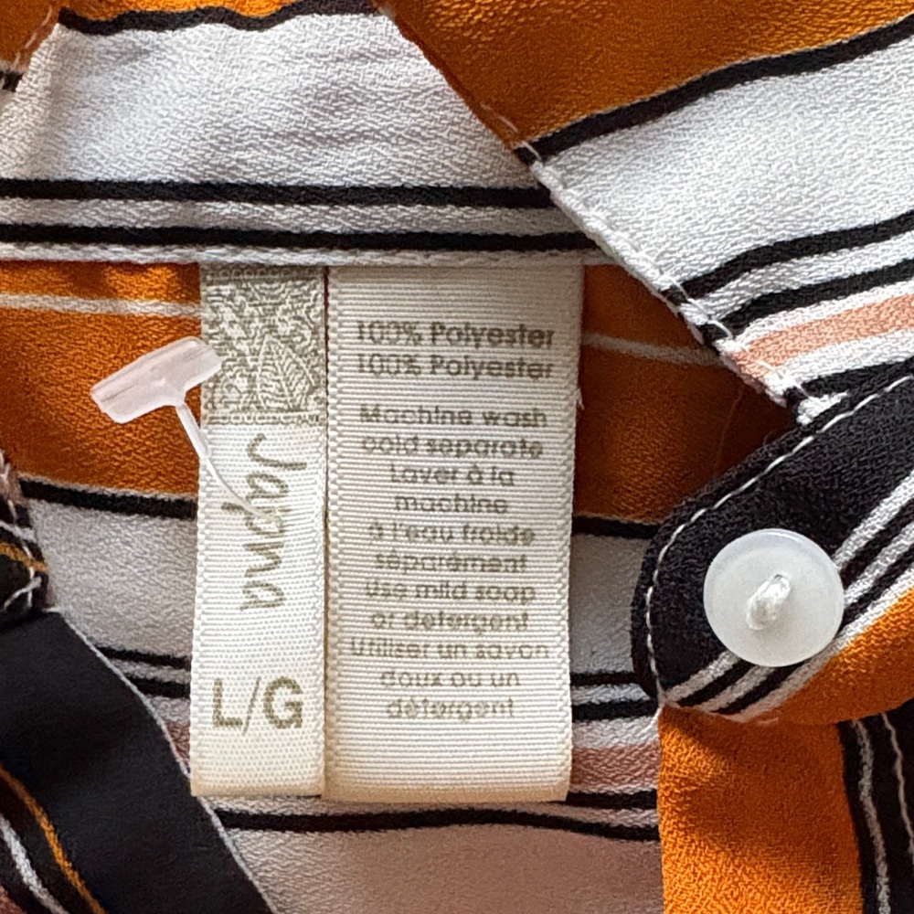 Japna Multicolor Striped Blouse with Button Detail - Picture 2 of 2